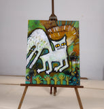 Original art for sale at UGallery.com | All Cats Go To Heaven by Lee Smith | $600 | mixed media artwork | 20' h x 16' w | thumbnail 3