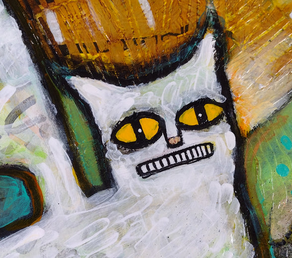 All Cats Go To Heaven by Lee Smith |   Closeup View of Artwork 