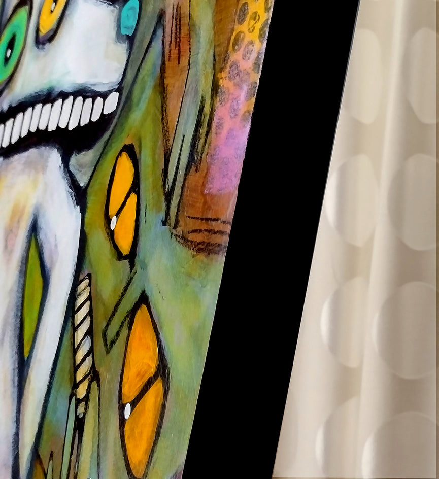 Coffee and Conundrums by Lee Smith |  Side View of Artwork 