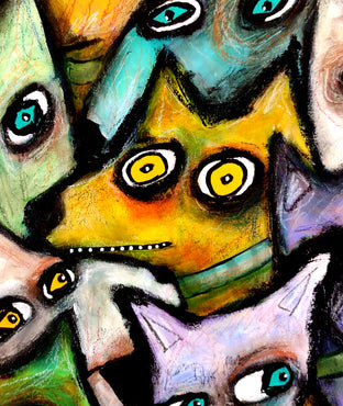 Original art for sale at UGallery.com | Dog Pack by Lee Smith | $600 | mixed media artwork | 20' h x 16' w | photo 4