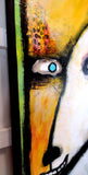 Original art for sale at UGallery.com | Dog With Boy by Lee Smith | $2,100 | mixed media artwork | 36' h x 36' w | thumbnail 2