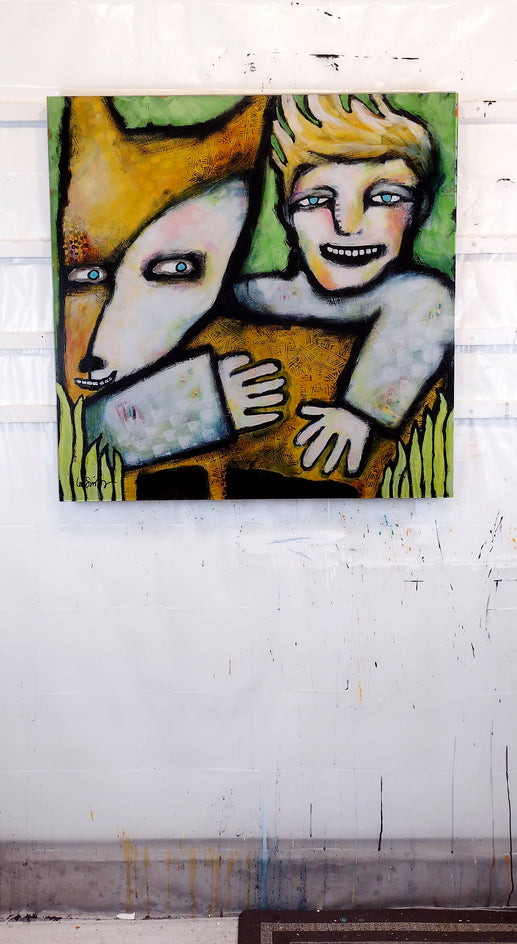 Dog With Boy by Lee Smith |  Context View of Artwork 