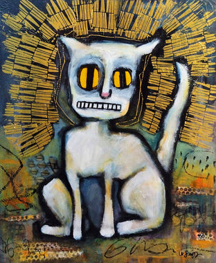Original art for sale at UGallery.com | Glory Kat by Lee Smith | $1,175 | mixed media artwork | 30' h x 24' w | photo 1
