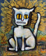 Original art for sale at UGallery.com | Glory Kat by Lee Smith | $1,175 | mixed media artwork | 30' h x 24' w | thumbnail 1