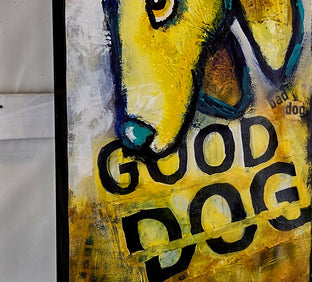 Original art for sale at UGallery.com | Good Dog Bad Dog by Lee Smith | $500 | mixed media artwork | 16' h x 16' w | photo 2