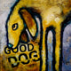 Original art for sale at UGallery.com | Good Dog Bad Dog by Lee Smith | $500 | mixed media artwork | 16' h x 16' w | thumbnail 1