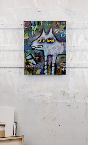 Original art for sale at UGallery.com | Neighborhood Tough by Lee Smith | $600 | mixed media artwork | 20' h x 16' w | photo 2