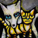 Original art for sale at UGallery.com | The Odd Couple by Lee Smith | $500 | mixed media artwork | 16' h x 16' w | thumbnail 1