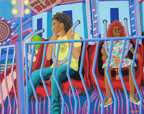 Original art for sale at UGallery.com | Carnival Ride by Leroy Burt | $375 | acrylic painting | 8' h x 10' w