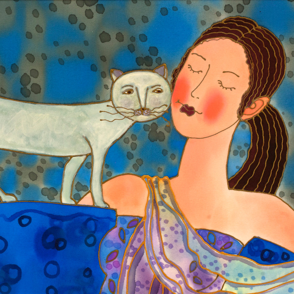 How To Be Happy Girl by Yelena Sidorova |  Closeup View of Artwork 