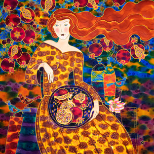 Original art for sale at UGallery.com | Pomegranate Harvest Time by Yelena Sidorova | $1,300 | mixed media artwork | 30' h x 30' w | photo 1