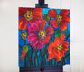 Original art for sale at UGallery.com | Amazing Poppies by Yelena Sidorova | $1,100 | mixed media artwork | 24' h x 24' w | thumbnail 3