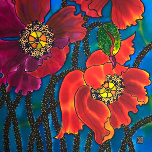 Original art for sale at UGallery.com | Amazing Poppies by Yelena Sidorova | $1,100 | mixed media artwork | 24' h x 24' w | photo 4