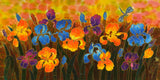 Original art for sale at UGallery.com | Garden of Irises by Yelena Sidorova | $1,325 | mixed media artwork | 20' h x 40' w | thumbnail 1