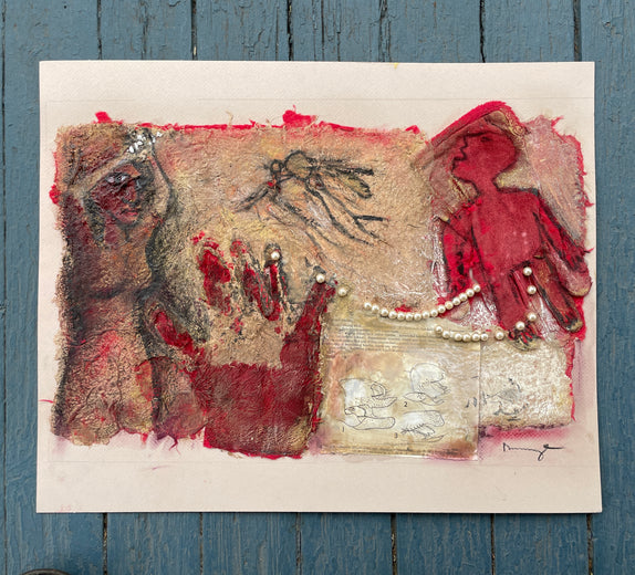 Bitten by the Love Bug by Libby Ramage |  Side View of Artwork 