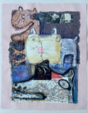 Original art for sale at UGallery.com | Les Betes de la Cote D'Azur by Libby Ramage | $750 | mixed media artwork | 22' h x 18' w | thumbnail 2