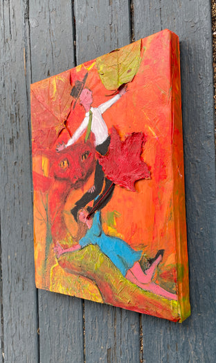 Original art for sale at UGallery.com | The Fall by Libby Ramage | $475 | mixed media artwork | 10' h x 8' w | photo 3