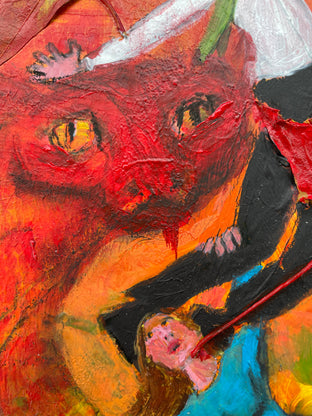 Original art for sale at UGallery.com | The Fall by Libby Ramage | $475 | mixed media artwork | 10' h x 8' w | photo 4