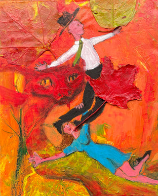 Original art for sale at UGallery.com | The Fall by Libby Ramage | $475 | mixed media artwork | 10' h x 8' w | photo 1