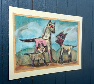 Original art for sale at UGallery.com | Tre Cani by Libby Ramage | $475 | mixed media artwork | 11.5' h x 19' w | photo 3