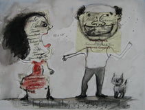 Original art for sale at UGallery.com | Violoncello e Basso by Libby Ramage | $375 | mixed media artwork | 9' h x 12' w | thumbnail 1