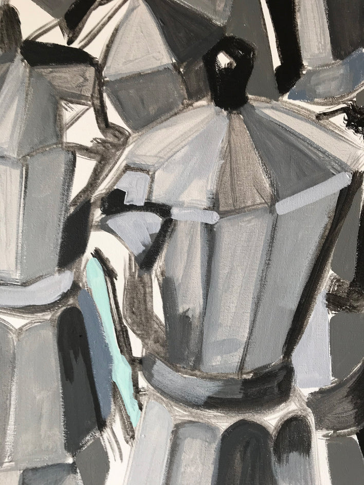 Lighter Blue Coffee by Rachel Srinivasan |  Closeup View of Artwork 