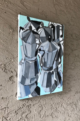 Original art for sale at UGallery.com | Lighter Blue Coffee by Rachel Srinivasan | $400 | acrylic painting | 24' h x 18' w | photo 2