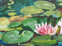 Original art for sale at UGallery.com | Lily Pond by Catherine McCargar | $475 | acrylic painting | 12' h x 12' w | thumbnail 4