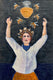 Original art for sale at UGallery.com | Glory Bee by Linda Benenati | $575 | encaustic artwork | 18' h x 12' w | thumbnail 1