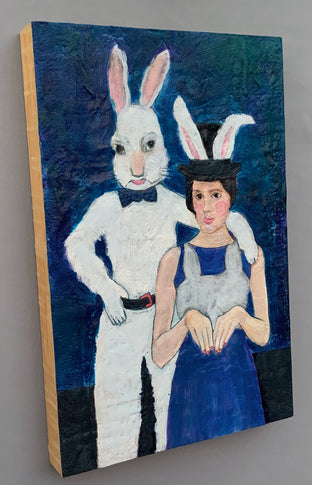 Original art for sale at UGallery.com | Her Friend Harvey by Linda Benenati | $575 | encaustic artwork | 18' h x 12' w | photo 2