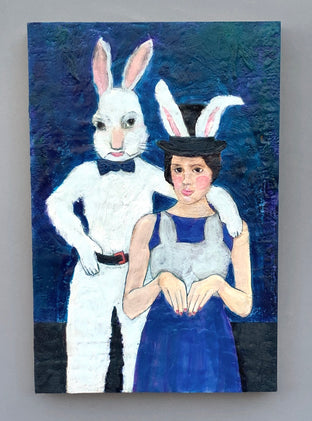 Original art for sale at UGallery.com | Her Friend Harvey by Linda Benenati | $575 | encaustic artwork | 18' h x 12' w | photo 3