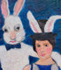 Original art for sale at UGallery.com | Her Friend Harvey by Linda Benenati | $575 | encaustic artwork | 18' h x 12' w | thumbnail 4