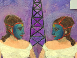Mystery of the Blue Velvet Mask by Linda Benenati |   Closeup View of Artwork 