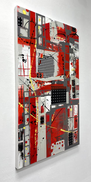 Original art for sale at UGallery.com | Block Party by Linda Shaffer | $1,800 | mixed media artwork | 48' h x 30' w | photo 2