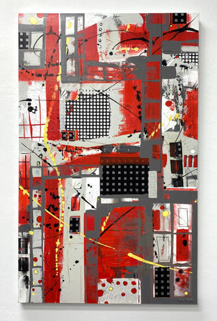 Original art for sale at UGallery.com | Block Party by Linda Shaffer | $1,800 | mixed media artwork | 48' h x 30' w | photo 3