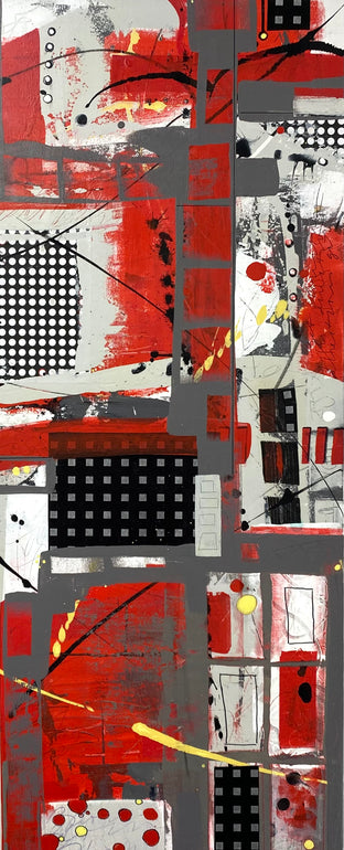 Original art for sale at UGallery.com | Block Party by Linda Shaffer | $1,800 | mixed media artwork | 48' h x 30' w | photo 4