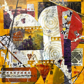 mixed media artwork by Linda Shaffer titled Evolve