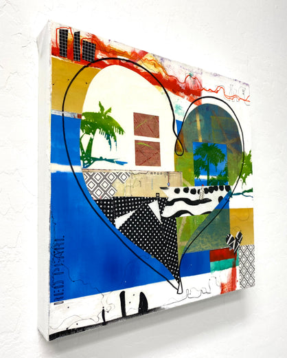 Play At The Beach by Linda Shaffer |  Side View of Artwork 