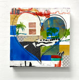 Original art for sale at UGallery.com | Play At The Beach by Linda Shaffer | $325 | mixed media artwork | 12' h x 12' w | thumbnail 3