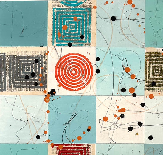 Portals in Time One by Linda Shaffer |   Closeup View of Artwork 