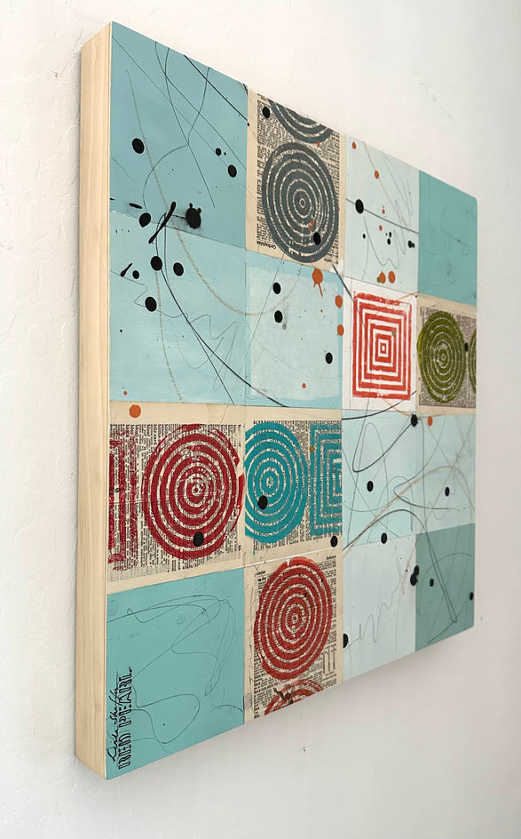 Portals in Time Two by Linda Shaffer |  Side View of Artwork 