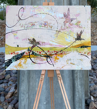 Original art for sale at UGallery.com | Ready for Spring by Linda Shaffer | $500 | mixed media artwork | 18' h x 24' w | photo 3