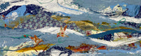 Original art for sale at UGallery.com | Spring Mountain Oasis by Linda Shaffer | $475 | mixed media artwork | 12' h x 30' w | thumbnail 4