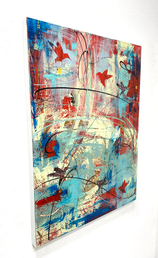 Original art for sale at UGallery.com | Take Flight by Linda Shaffer | $1,575 | mixed media artwork | 40' h x 30' w | photo 2