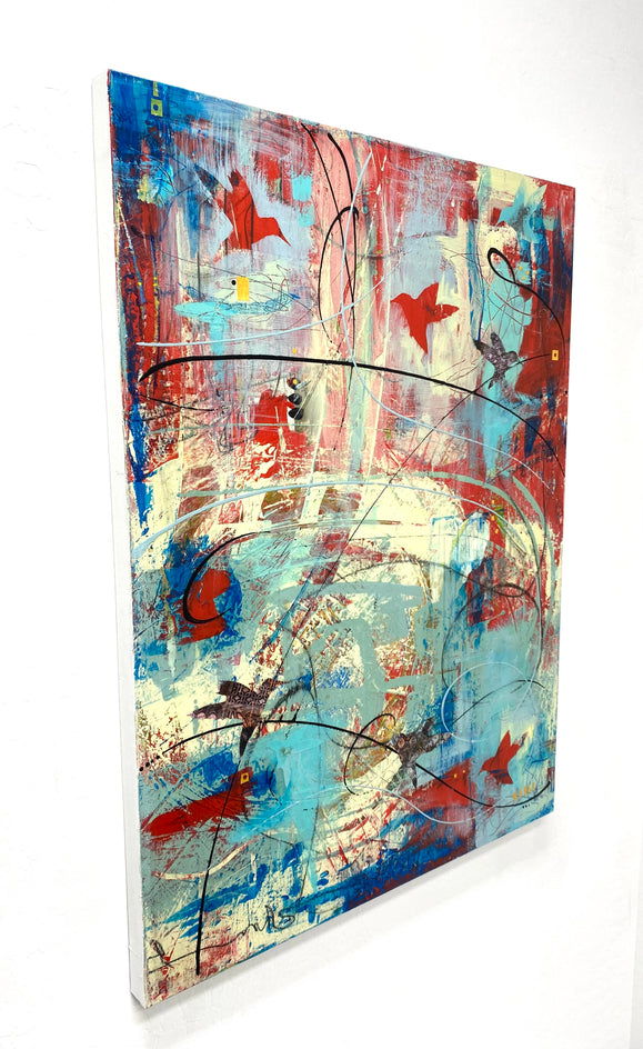 Take Flight by Linda Shaffer |  Side View of Artwork 