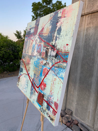 Waterfront by Linda Shaffer |  Side View of Artwork 