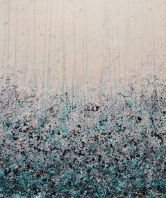 acrylic painting by Lisa Carney titled Mauve Teal Splash