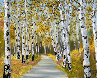 Original art for sale at UGallery.com | A Walk in Autumn by Lisa Elley | $875 | oil painting | 24' h x 30' w | photo 1