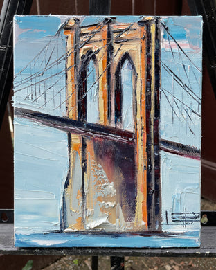 Original art for sale at UGallery.com | Across the Brooklyn Bridge by Lisa Elley | $375 | oil painting | 10' h x 8' w | photo 4