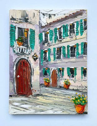 Original art for sale at UGallery.com | An Afternoon in Italy by Lisa Elley | $375 | oil painting | 12' h x 9' w | photo 3